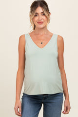 Mint V-Neck Maternity Tank Top