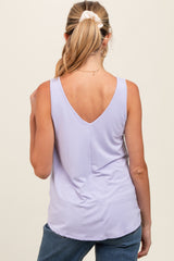 Lavender V-Neck Maternity Tank Top