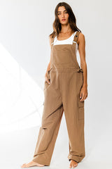 Taupe Parachute Overalls Jumpsuit