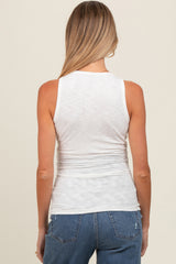 Ivory Heathered Maternity Tank Top