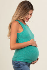 Green Heathered Maternity Tank Top