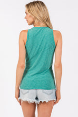 Green Heathered Tank Top