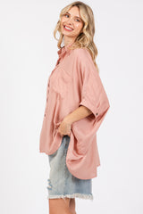 Mauve Satin Oversized Shirt