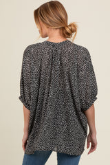 Charcoal Printed Dolman Sleeve Maternity Blouse