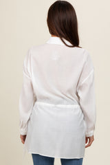 White Slouchy Long Sleeve Maternity Top