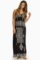 Black White Printed Maxi Dress