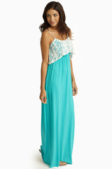 Jade Ivory Lace Overlay Maxi Dress