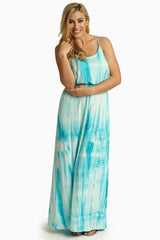 Aqua Tie Dye Maxi Dress