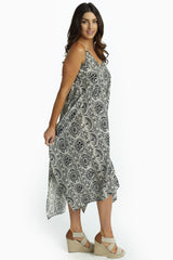 Black Ivory Printed Flowy Dress