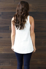 White Eyelet Lace Tank Top