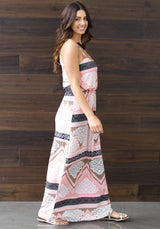 Pink Aztec Printed Maxi Dress