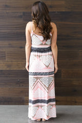 Pink Aztec Printed Maxi Dress