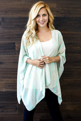 Mint Beige Tribal Chiffon Kimono