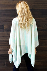 Mint Beige Tribal Chiffon Kimono