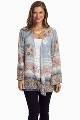 Blue Bohemian Chiffon Cardigan