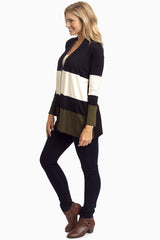 Black Olive Colorblock Cardigan