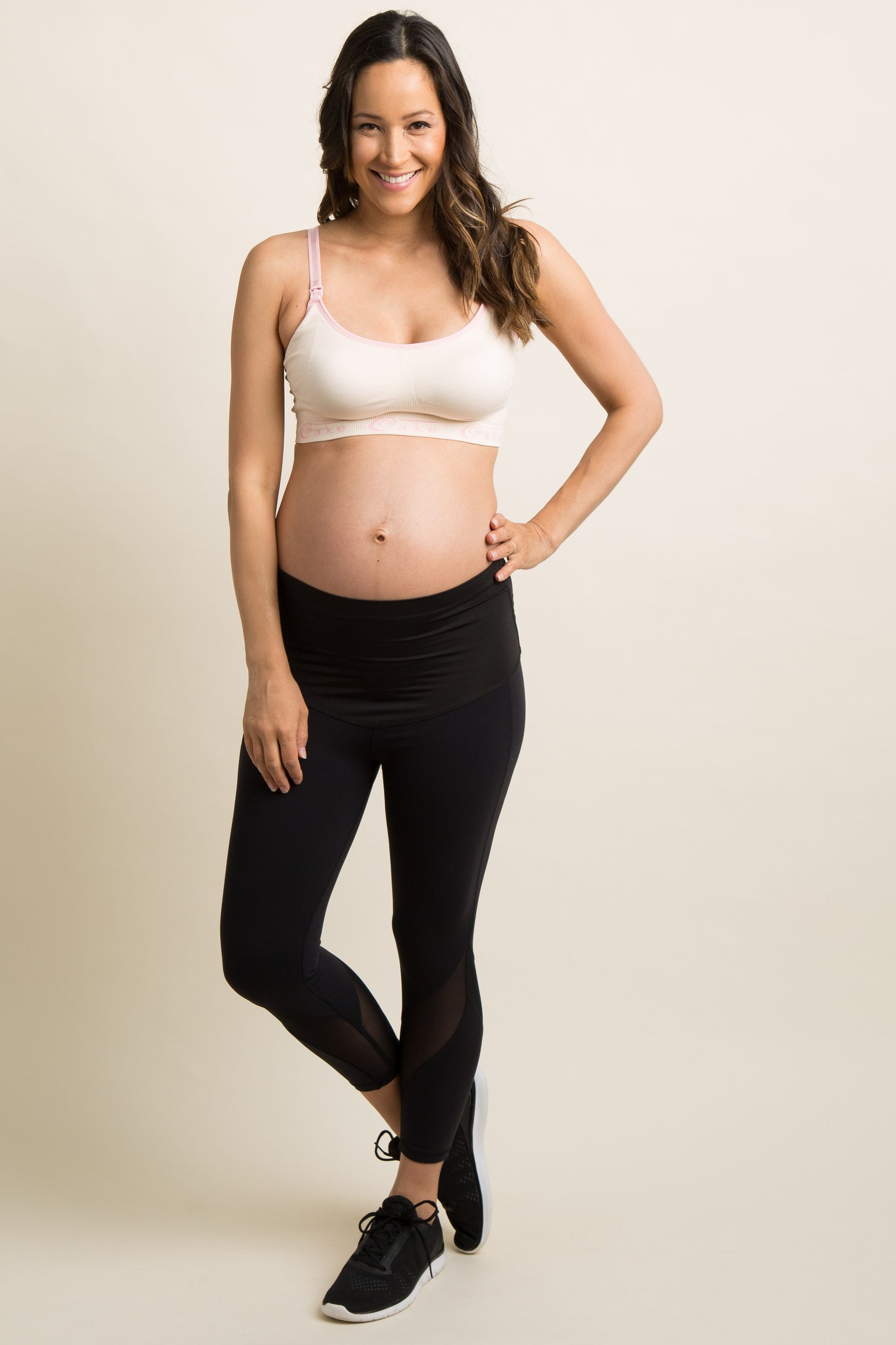 Cotton Nursing Bra Maternity Pregnancy Sports Nursing Breast Feeding Bras,  Size:75B(Pink)
