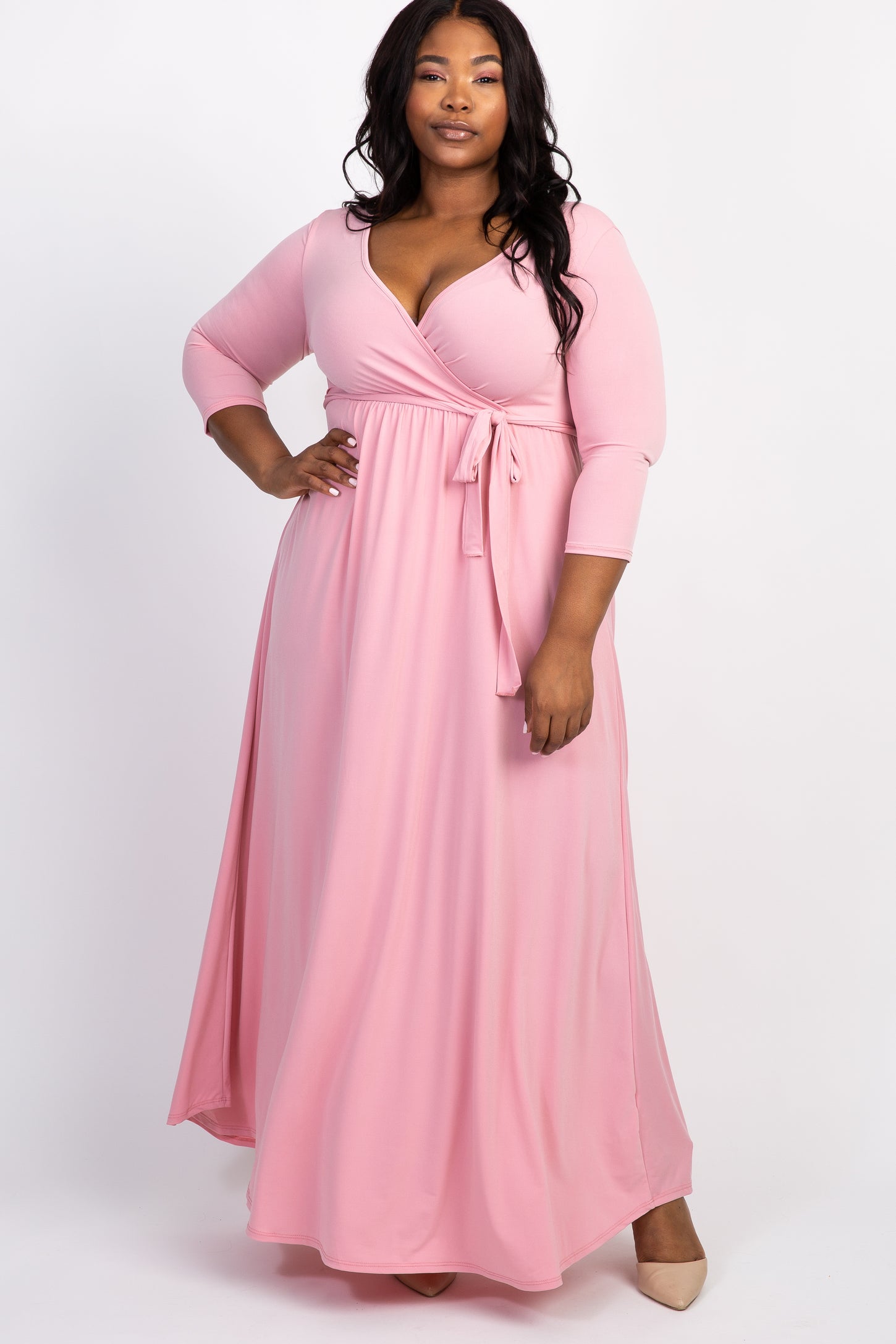 Pinkblush Puff Sleeve Maxi Dresses for Women