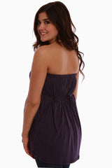 Purple Strapless Maternity Tank Top