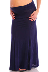 Blue Maxi Maternity Skirt