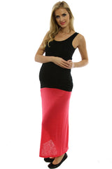 Coral Maternity Maxi Skirt