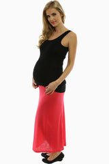 Coral Maternity Maxi Skirt