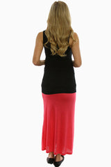 Coral Maternity Maxi Skirt