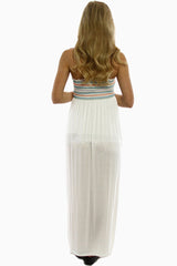 White Strapless Maternity Dress