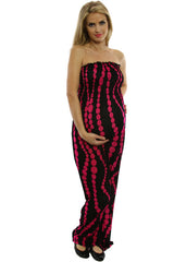 Pink Black Print Maxi Maternity Dress