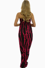 Pink Black Print Maxi Maternity Dress