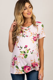 PinkBlush Pink Floral Maternity Knot Top