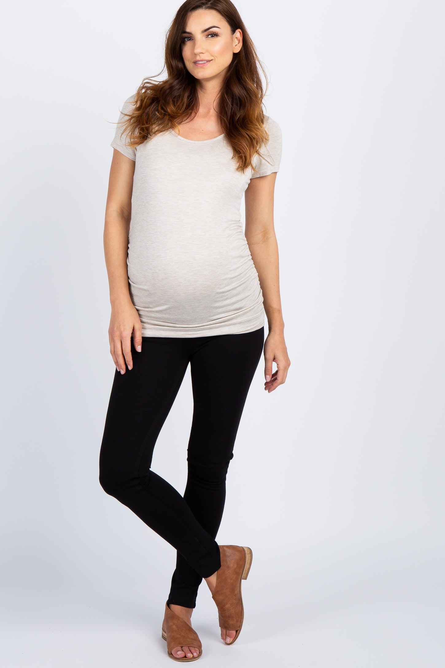 Black Ribbed Maternity Plus Active Leggings– PinkBlush