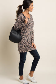 Mocha Cheetah Print V-Neck Sweater