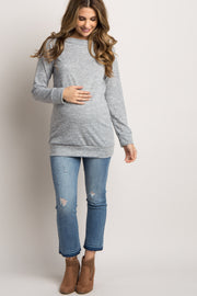 Heather Grey Basic Maternity Sweater