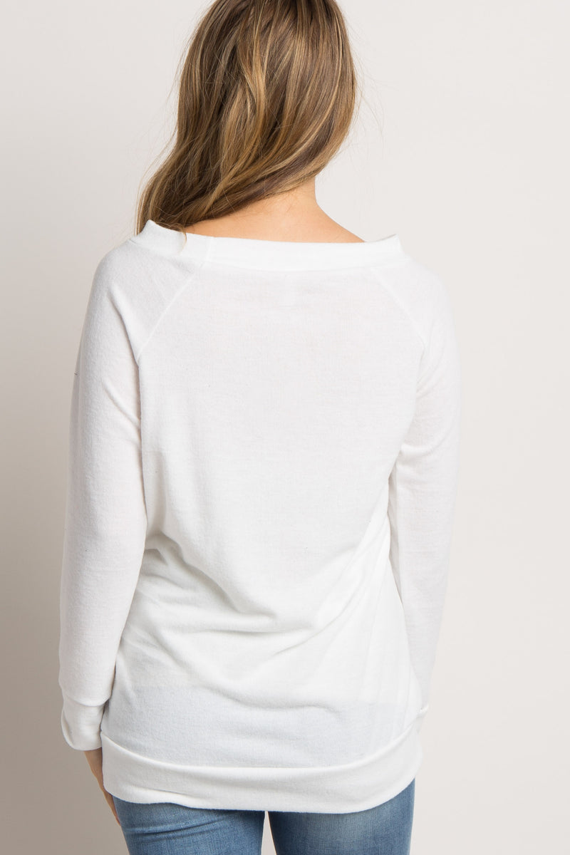 Ivory Basic Maternity Sweater– PinkBlush
