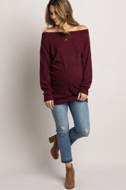 Burgundy Basic Maternity Sweater