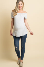 Blue Distressed Ankle Cut Maternity Jeans