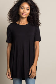 Black Basic Short Sleeve Top