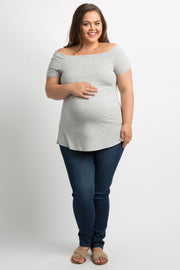 Navy Solid Basic Plus Maternity Jeans