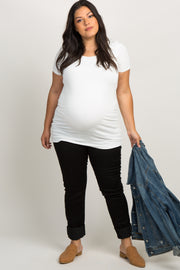 Black Basic Maternity Plus Pants