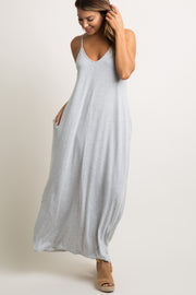 Heather Grey Solid Cami Maxi Dress