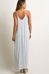 Heather Grey Solid Cami Maxi Dress