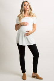 Black Layered Frayed Hem Maternity Jeans