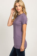 Lavender Ruffle Neckline Top