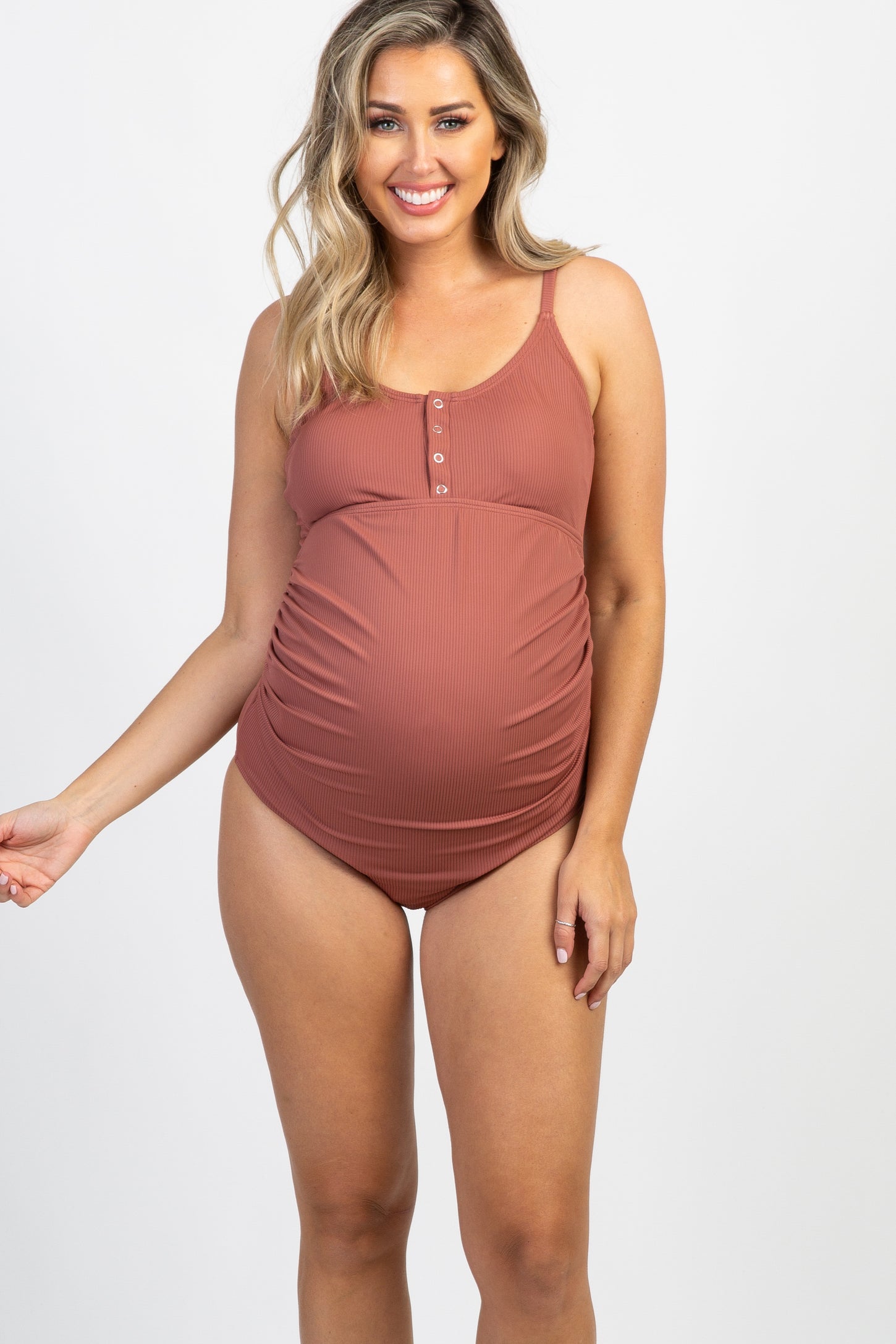 Swim, Plus Size Maternity Swimsuit Pink Blush Maternity