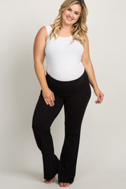 Black Foldover Plus Maternity Lounge Pants