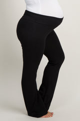 Black Foldover Plus Maternity Lounge Pants