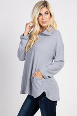 Silver Grey Half Zipper Knit Sweater