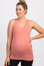 Pink Fitted Maternity Tank Top