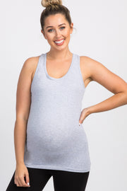 Heather Grey Fitted Maternity Tank Top